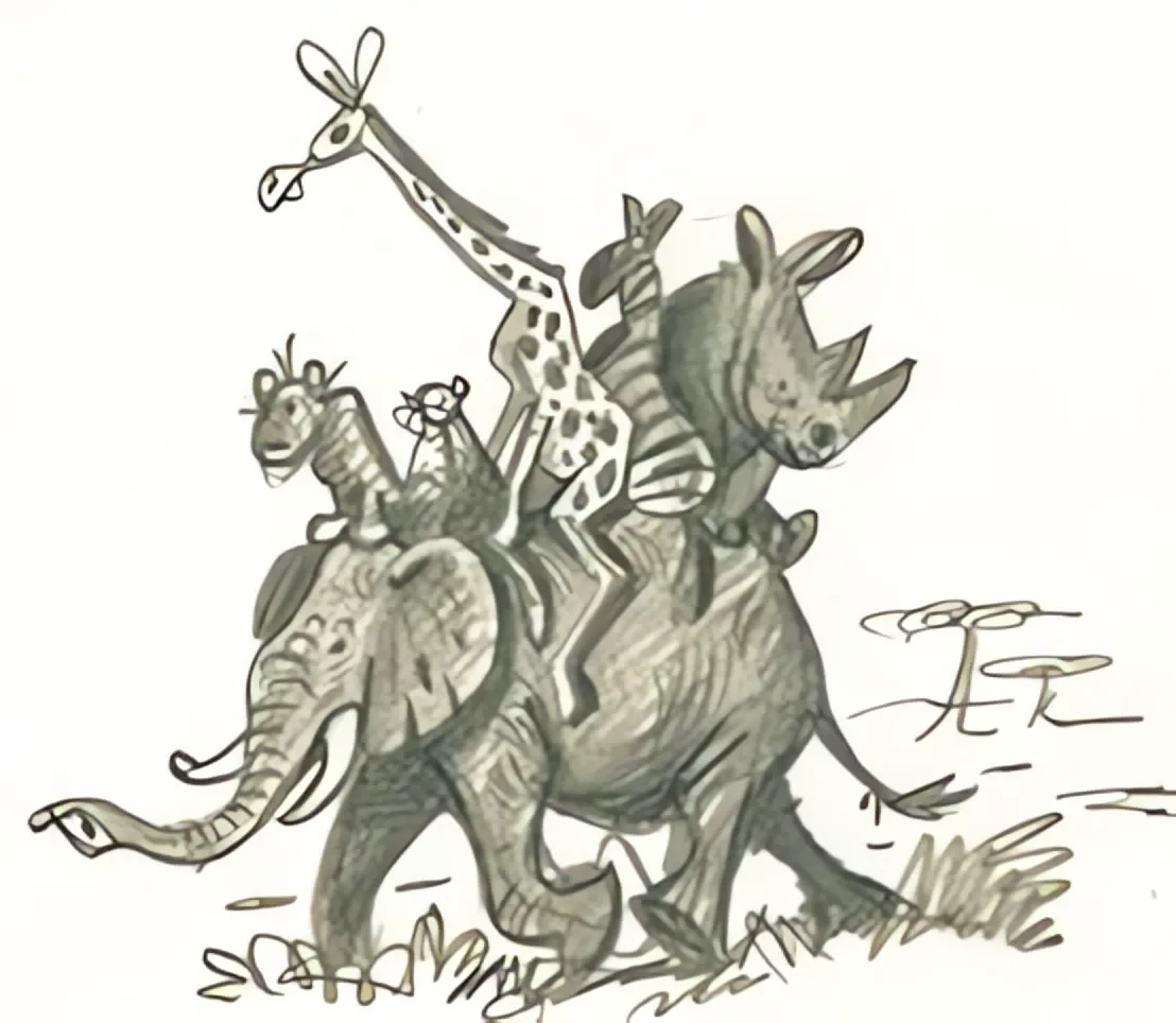 The animals on their journey