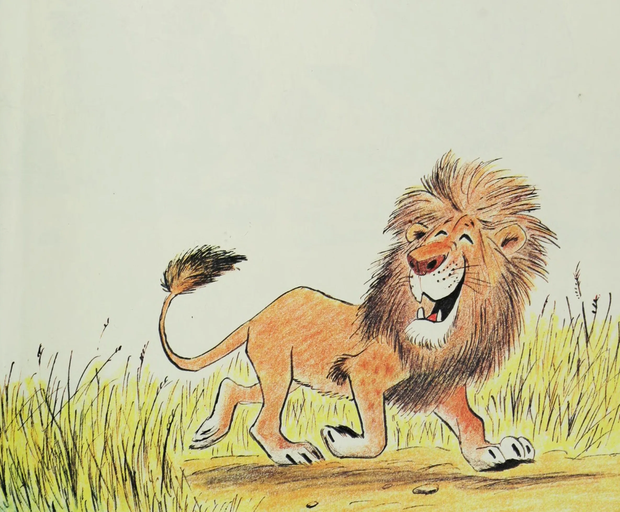 The lion laughs and refuses the ant's plea
