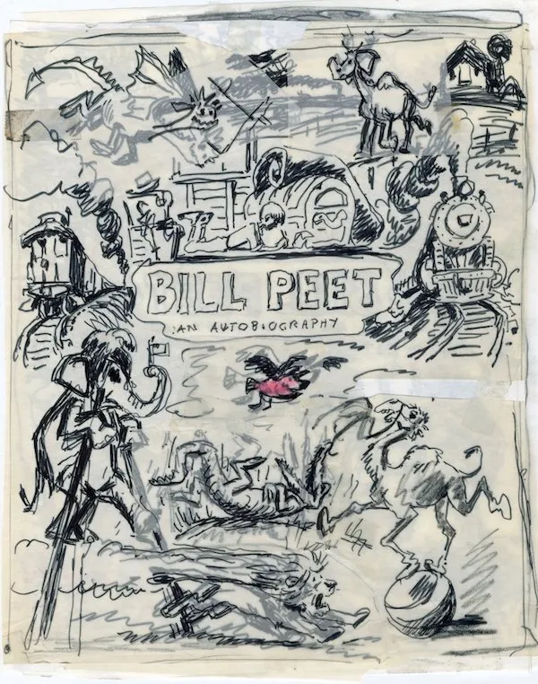 Cover design study for Bill Peet: An Autobiography