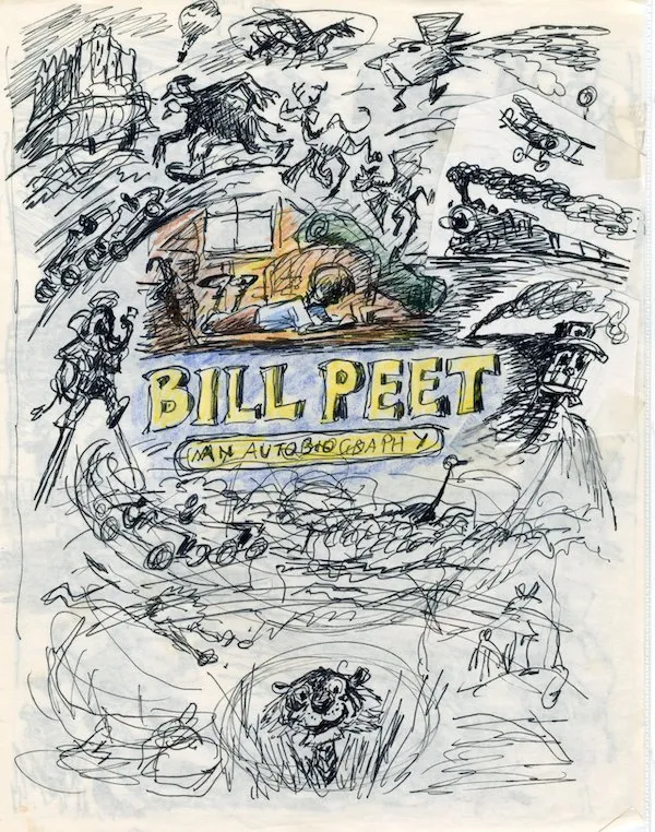 Cover design study for Bill Peet: An Autobiography