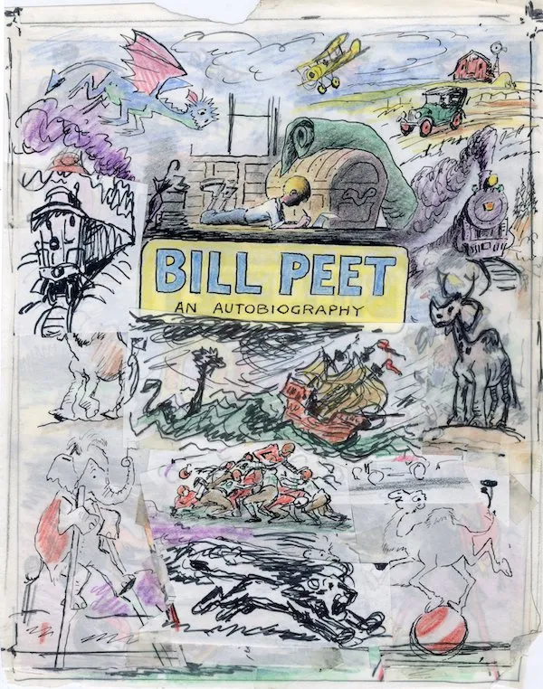 Cover design study for Bill Peet: An Autobiography