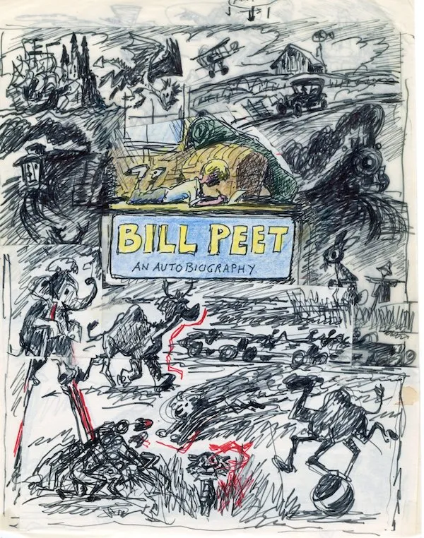 Cover design study for Bill Peet: An Autobiography