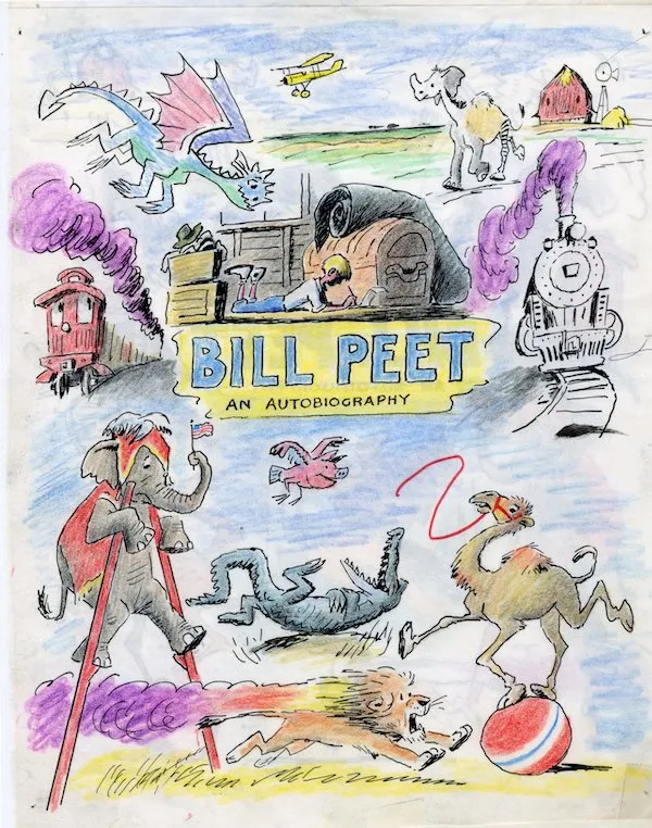 Cover design study for Bill Peet: An Autobiography