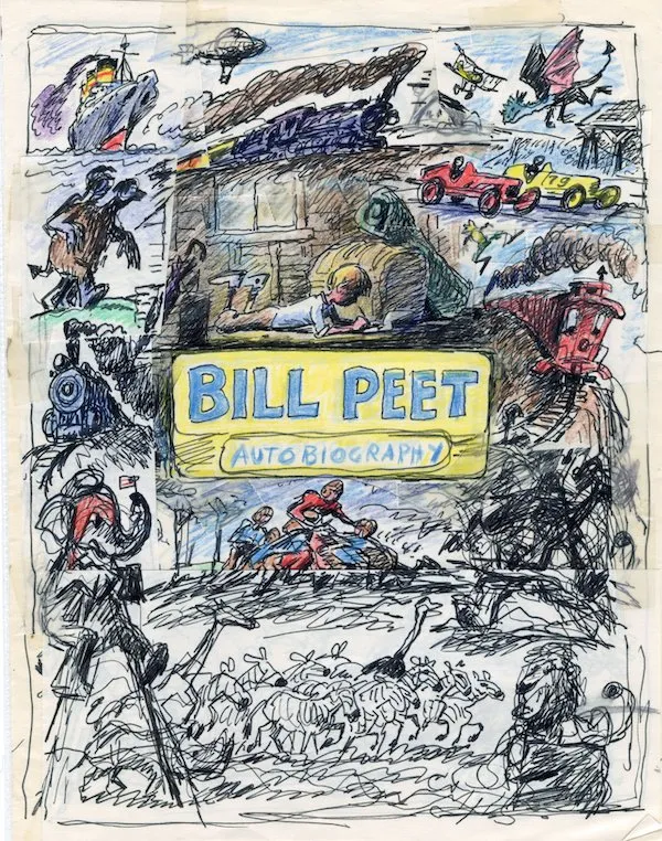 Cover design study for Bill Peet: An Autobiography