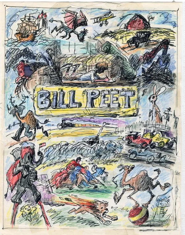Cover design study for Bill Peet: An Autobiography