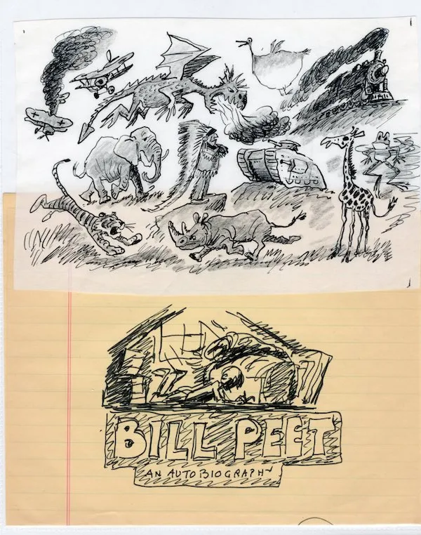 Cover design study for Bill Peet: An Autobiography