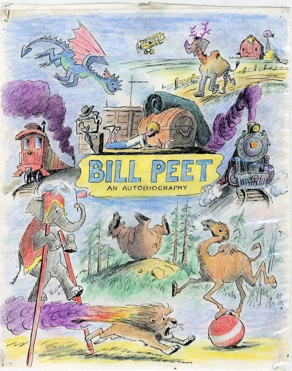 Cover design study for Bill Peet: An Autobiography