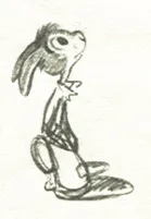 Brer Rabbit, alternate pose, character design by Bill Peet, c.1945