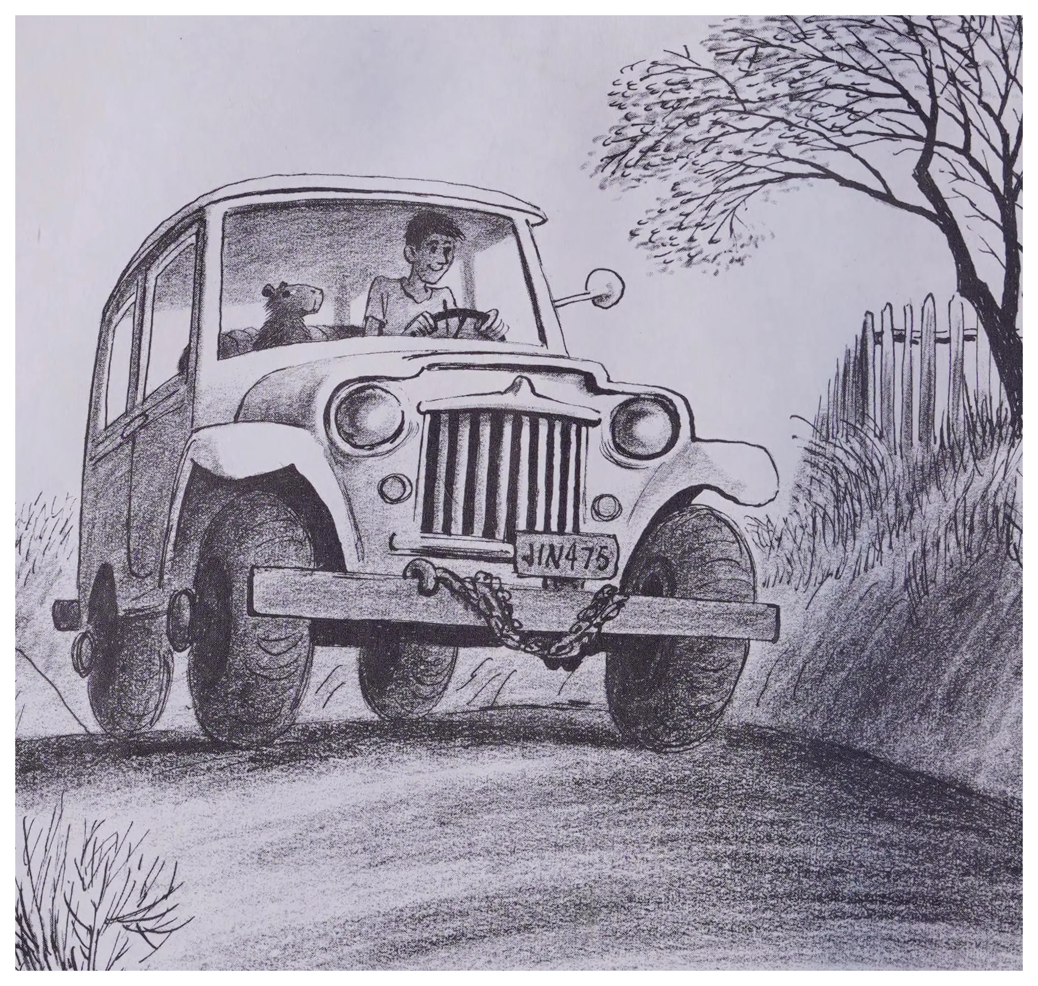 Bill brings Capy home in his jeep