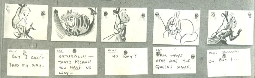 A character study of the Cheshire Cat from Alice in Wonderland, by Bill Peet