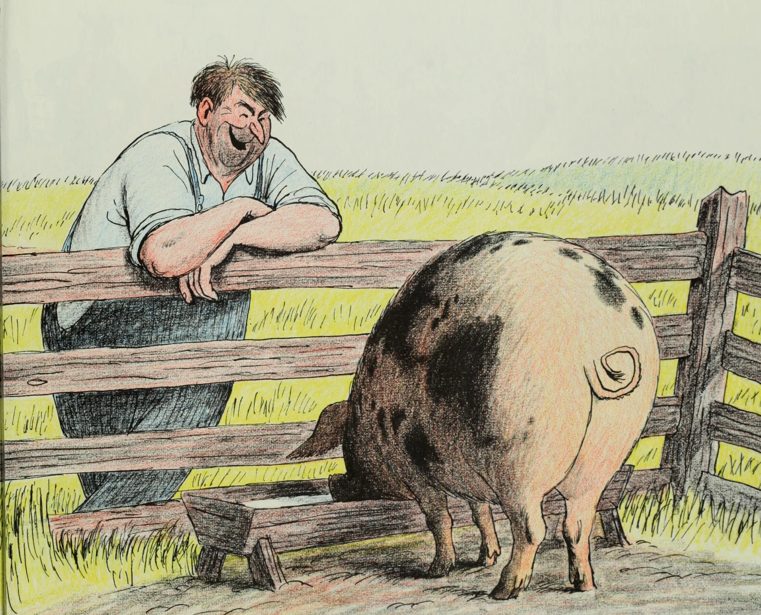The dignified stranger discovers the huge pig