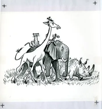 The black printing plate from one of Bill Peet's color separations