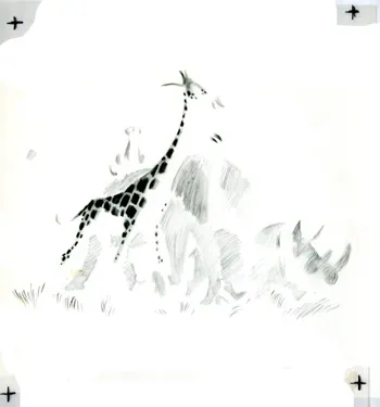 The red printing plate from one of Bill Peet's color separations