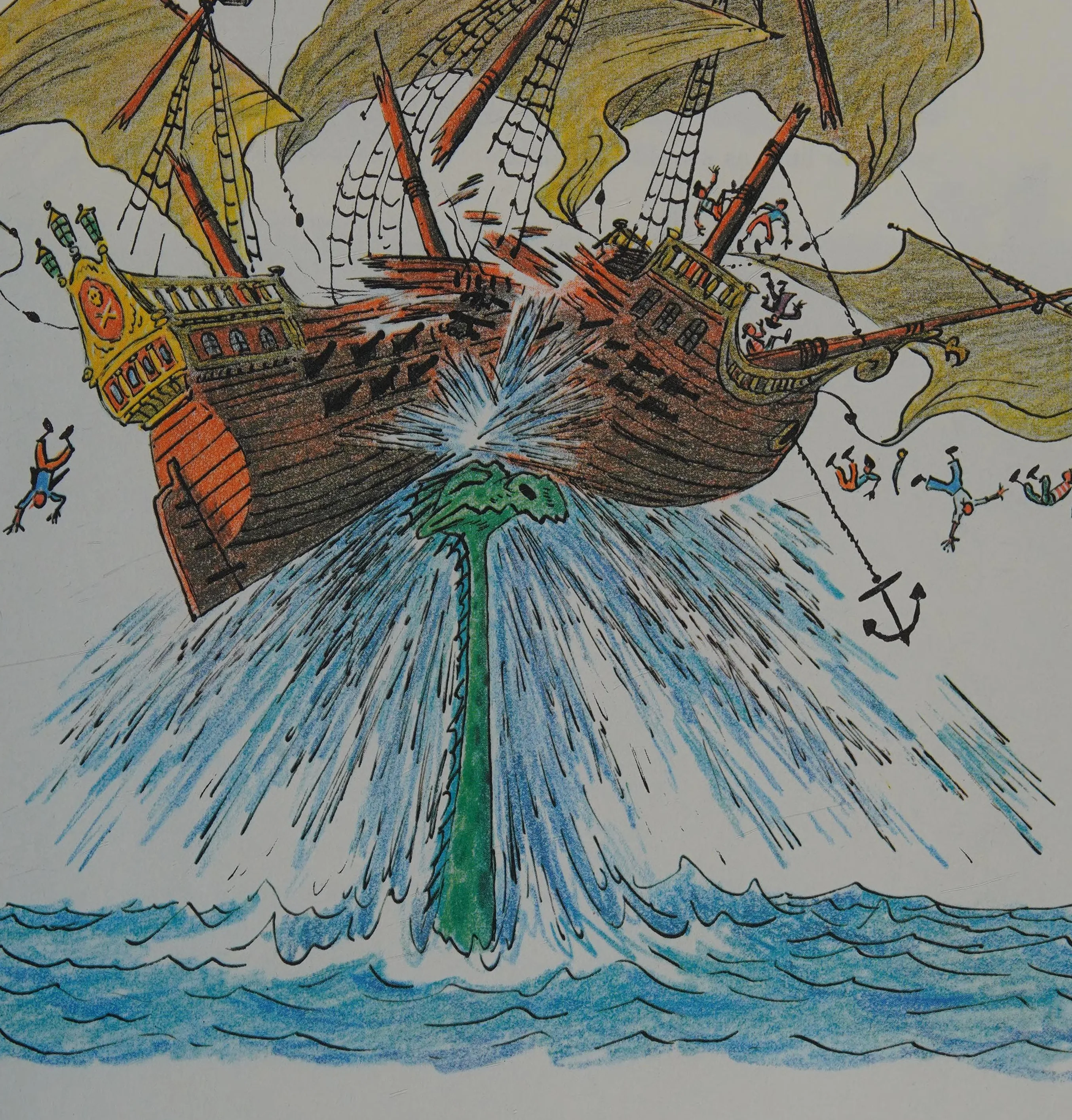 Cyrus rams the pirate ship and splits it like a nutshell