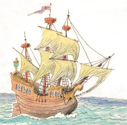 A rough sketch of the friendly sea serpent Cyrus, by Bill Peet