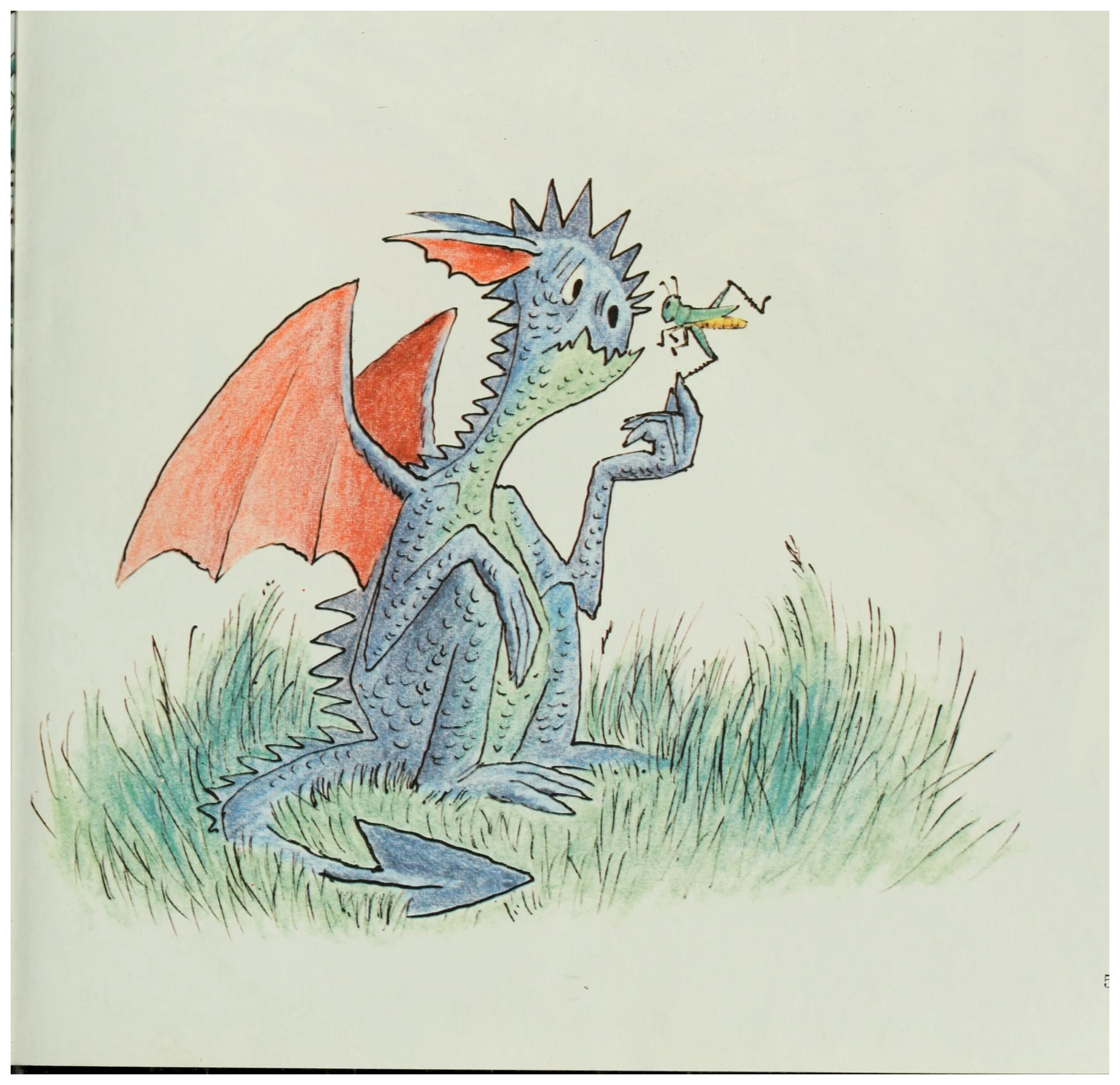 Droofus sets the grasshopper free instead of eating it