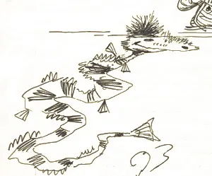 An early sketch of Cyrus, originally named Percival