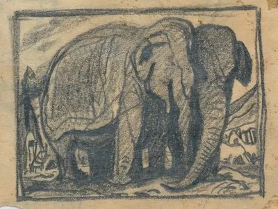 Elephant sketch by Bill Peet