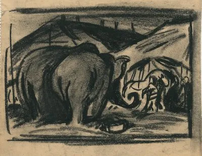 Elephant sketch by Bill Peet