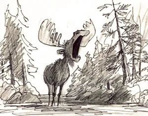 The moose thanking the gnats of the forest