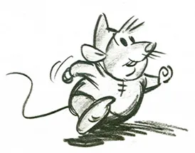 A character study of Gus the mouse from Cinderella, by Bill Peet