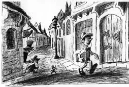 Story sketch from Pinocchio (1940). Bill Peet worked on the film before his transfer to the story department full time