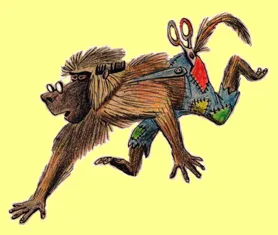 The baboon barber from Hubert's Hair-Raising Adventure, Bill Peet's first book
