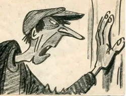 A character study of Jasper, one of Cruella de Vil's bumbling henchmen, by Bill Peet