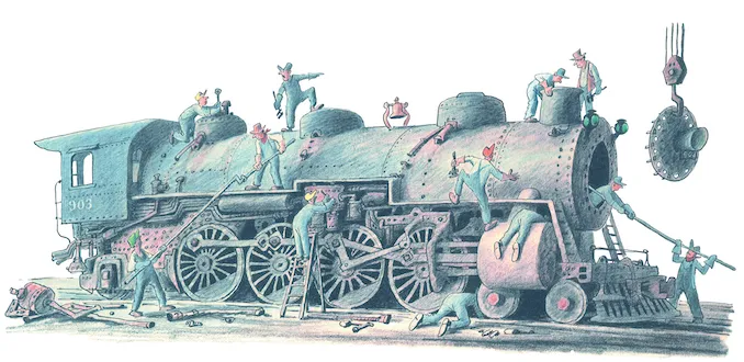 Locomotive drawing (the original of this was stolen)