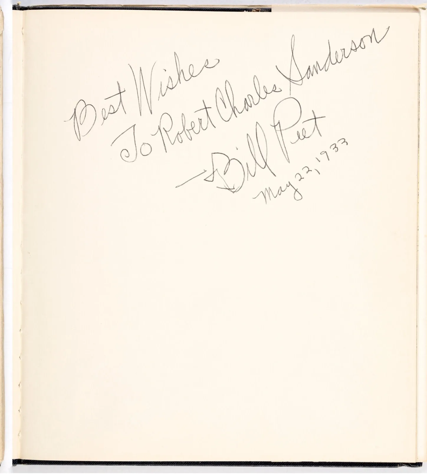 Bill Peet's signed inscription in a 1963 first edition of The Pinkish, Purplish, Bluish Egg