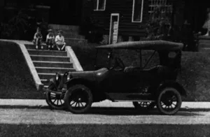 Bill and his brothers in front of their house about 1920