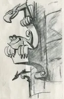 Gargoyle character study for Sleeping Beauty by Bill Peet