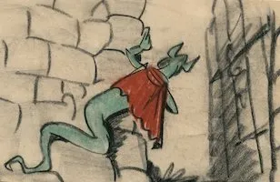 Gargoyle character study for Sleeping Beauty by Bill Peet