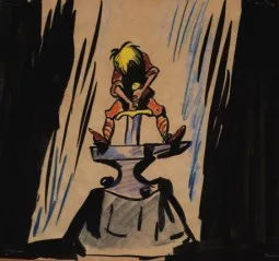 A story sketch for The Sword in the Stone, a feature Bill Peet storyboarded single-handedly