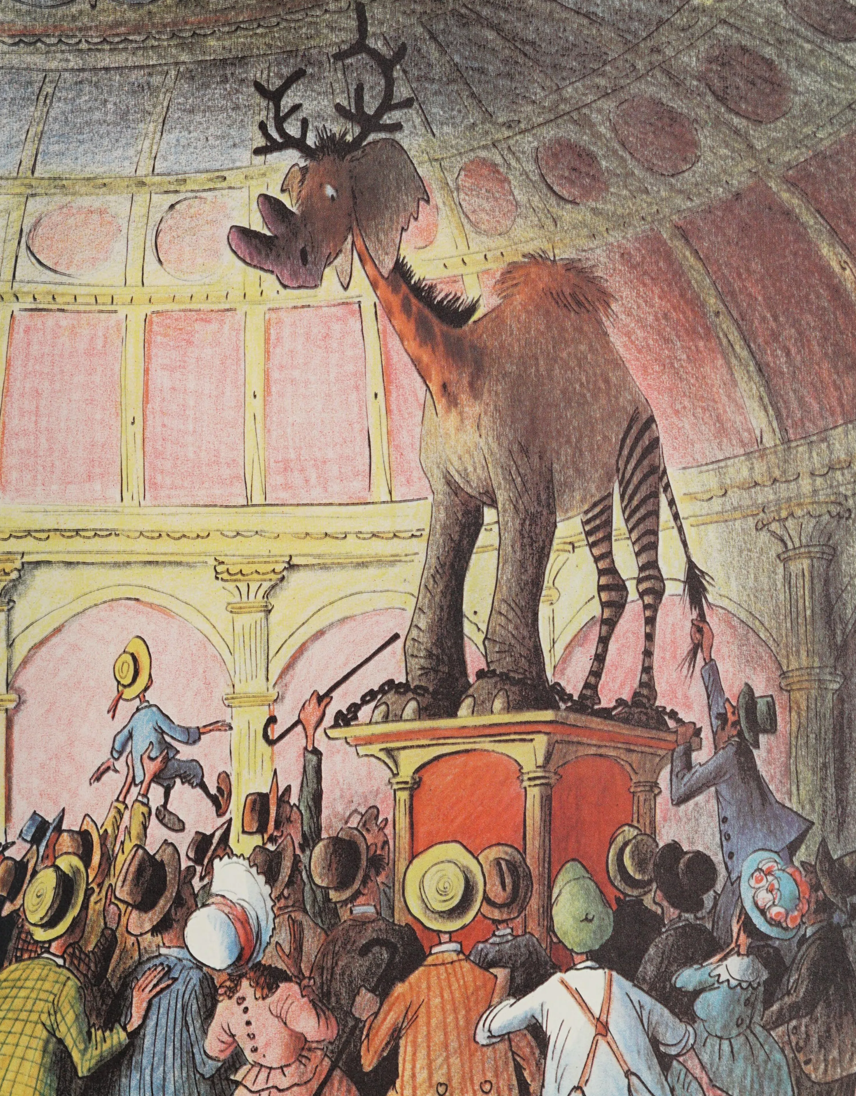 The Whingdingdilly displayed on a pedestal before the crowd